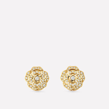 Bouton De Earrings Gold Diamond