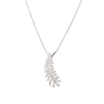 Plume De Necklace Silver Diamond