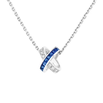 Liens Silver Blue Diamond Necklace