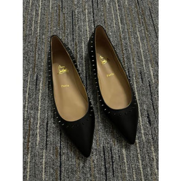 Cl Anjalina Flats Spikes Calf Leather Black
