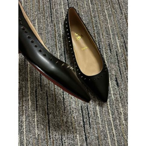 Cl Anjalina Flats Spikes Calf Leather Black