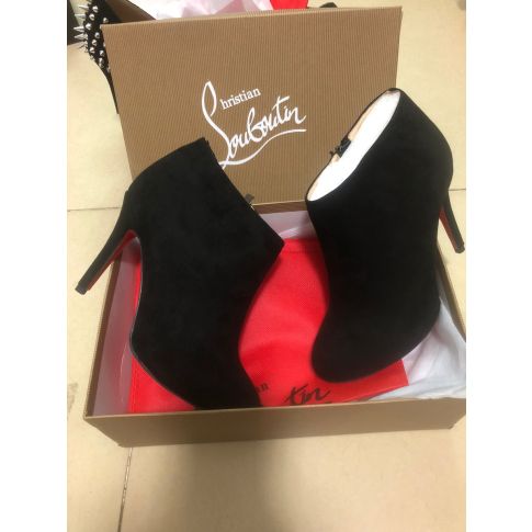 Cl Belle Ankle Boots 100MM Suede Leather Black