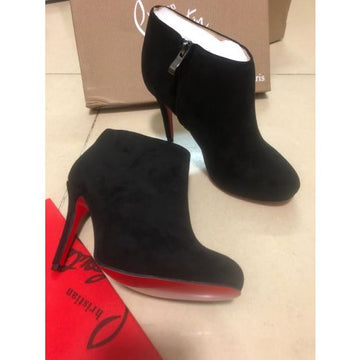 Cl Belle Ankle Boots 100MM Suede Leather Black