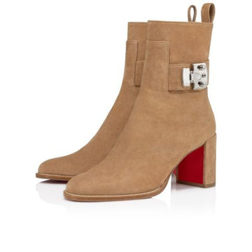 Cl Booty Lock 70 Mm Low Boots Veau Velours Lionne