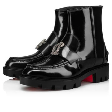 Cl Moc Ankle Boots Calf Leather And Strass Black