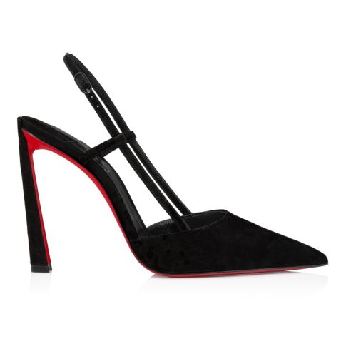 Cl Condoroline 100 Mm Sling Back Pumps Veau Velours Black