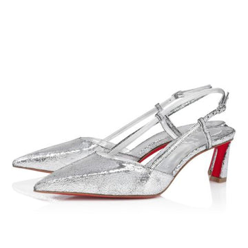 Cl Condoroline 55 Mm Sling Back Pumps Manoir Specchio Leather Silver