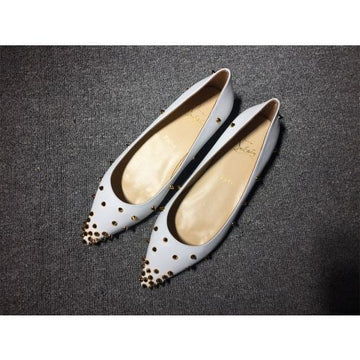 Cl Degraspike Ballet Flats Nappa Leather White