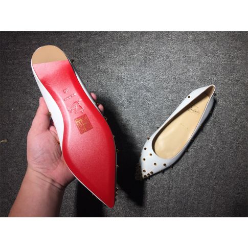 Cl Degraspike Ballet Flats Nappa Leather White