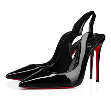Cl Hot Chick Sling 100 Mm Sling Back Pumps Patent Leather Black