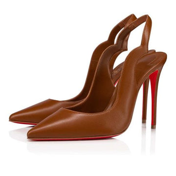 Cl Hot Chick Sling Pumps 100MM Nappa Leather Nude 5