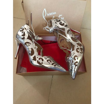 Cl Impera Pumps Lasercut Metallic Leather Silver