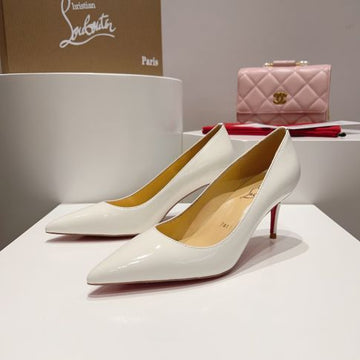 Cl Kate 70 Mm Pumps Patent Calf Leather White