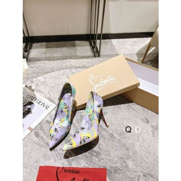 Cl Kate Pumps 100MM Graphic Printed Patent Leather Purple