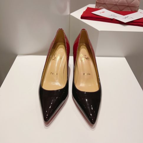 Cl Kate Pumps 60MM Patent Leather Black Red