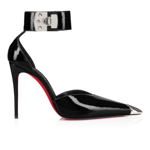 Cl Lock Me Up Pump 100MM Strappy Pumps Vog Patent Leather Black