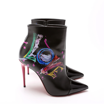 Cl 'Love Is A Boot' Ankle Boots 100MM Calf And Patent Leather Multicolor