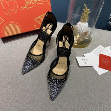 Cl Maia Labella 100MM Pumps Strass And Veau Velours Black