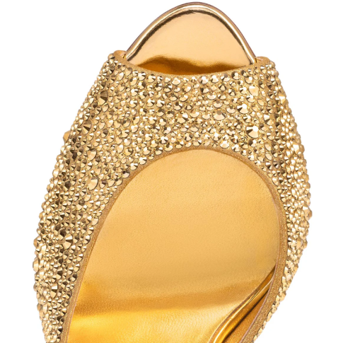 Cl Me Dolly Strass Pumps 100 Mm Suede Strass Embellished Gold