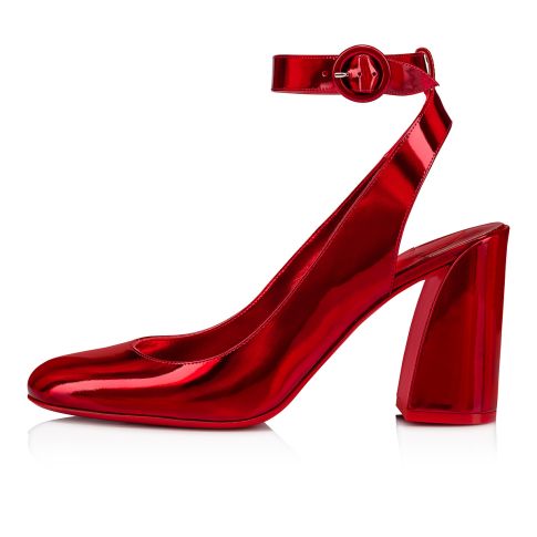 Cl Miss Sab Sling Pumps 85MM Patent Leather Red