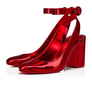 Cl Miss Sab Sling Pumps 85MM Patent Leather Red
