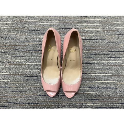 Cl New Very Prive Pumps 120MM Patent Leather Pink