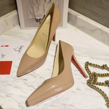 Cl Pigalle Plato Pumps 100MM Patent Leather Nude