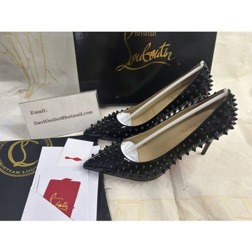 Cl Pigalle Spikes Pumps 85MM Patent Leather Black