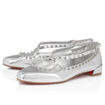 Cl Pilouta Jane Spikes Ballerinas Specchio Leather Silver