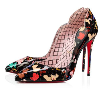 Cl Pumps Hot Chick 100 Mm Black-Multi/Lin Poupee Patent
