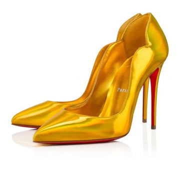 Cl Pumps Hot Chick 100 Mm Yellow/Lin Yellow Patent
