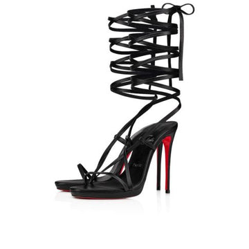 Cl Sekmeta Alta 120MM Platform Sandals Iridescent Nappa Leather Black
