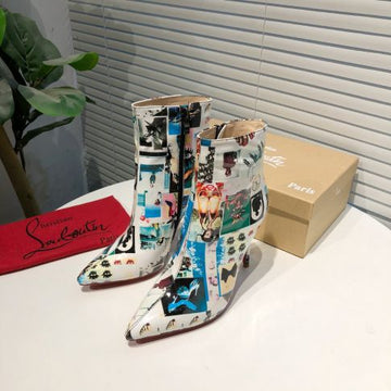 Cl So Kate Booty Ankle Boots 100MM Collage Patent Multicolor