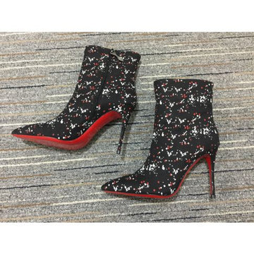 Cl So Kate Booty Ankle Boots 100MM Toile Splash Multicolor