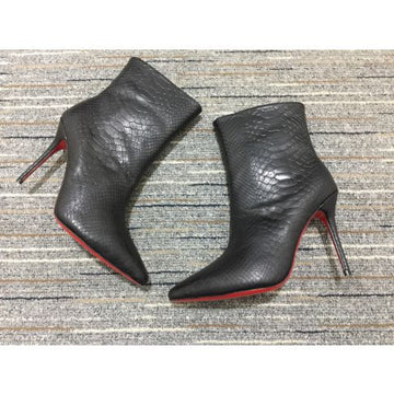 Cl So Kate Booty Ankle Boots 85MM Embossed Calf Leather Black