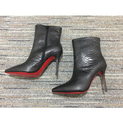 Cl So Kate Booty Ankle Boots 85MM Embossed Calf Leather Black
