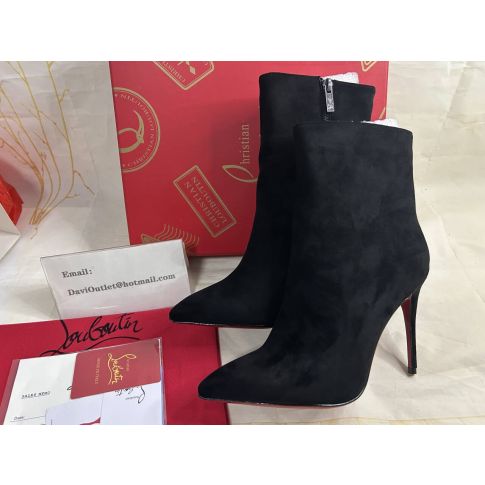 Cl Spikita Booty So Kate 100 Mm Black Veau Velours Shoes