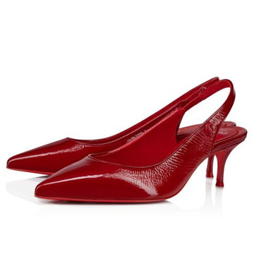 Cl Sporty Kate Sling 55MM Sling Back Pumps Vog Patent Leather Loubi