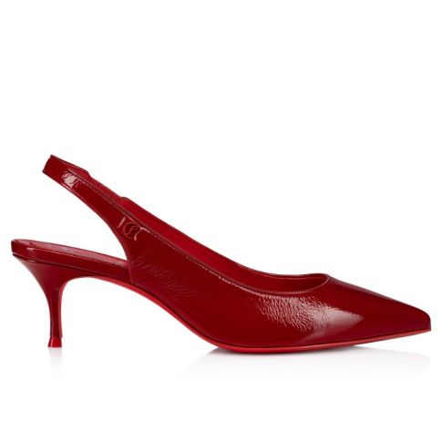 Cl Sporty Kate Sling 55MM Sling Back Pumps Vog Patent Leather Loubi