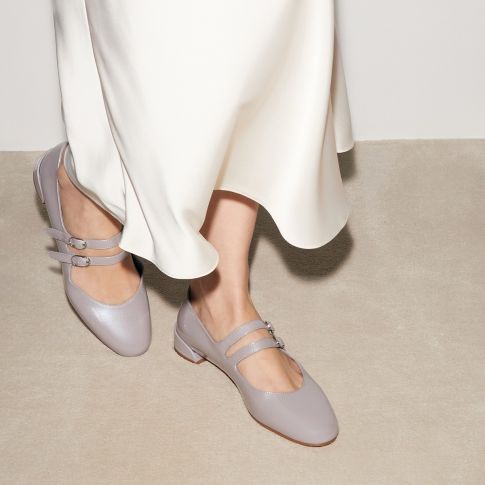 Cl Sweet Jane Ballerina Flats Metallic Patent Calf Leather Mauve