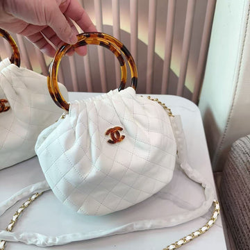 CC 26S Pouch Bag White Calfskin