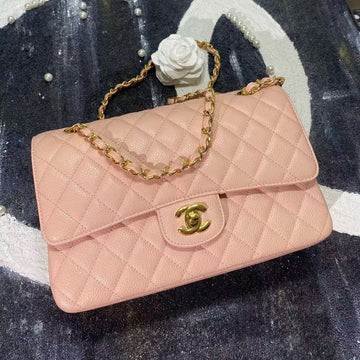 CC Classic Flap Bag 23 Pink Beige Caviar Lamskin