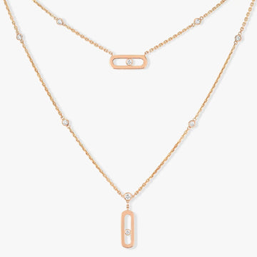 Move Uno 2 Rangs Paved Necklace