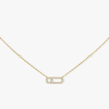 Move Uno Paved Silver Diamond Necklace
