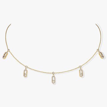 Choker Move Uno Pampille Paved Gold Diamond Necklace