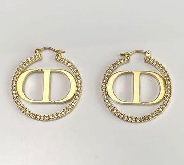 CD Earrings Gold Diamond 33MM