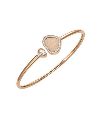 Happy Heart Bracelet Pink Gold Tiger Eye Diamond