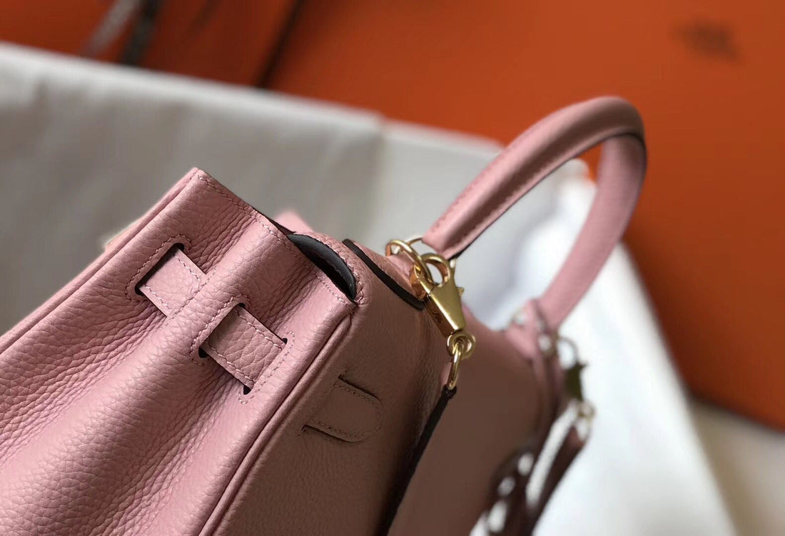 HM Kelly 28CM Pink Togo Leather Gold Hardware
