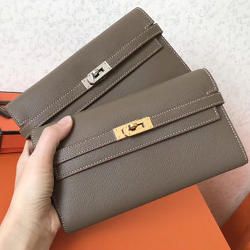 Kelly Long Wallet 20CM Taupe Epsom Leather