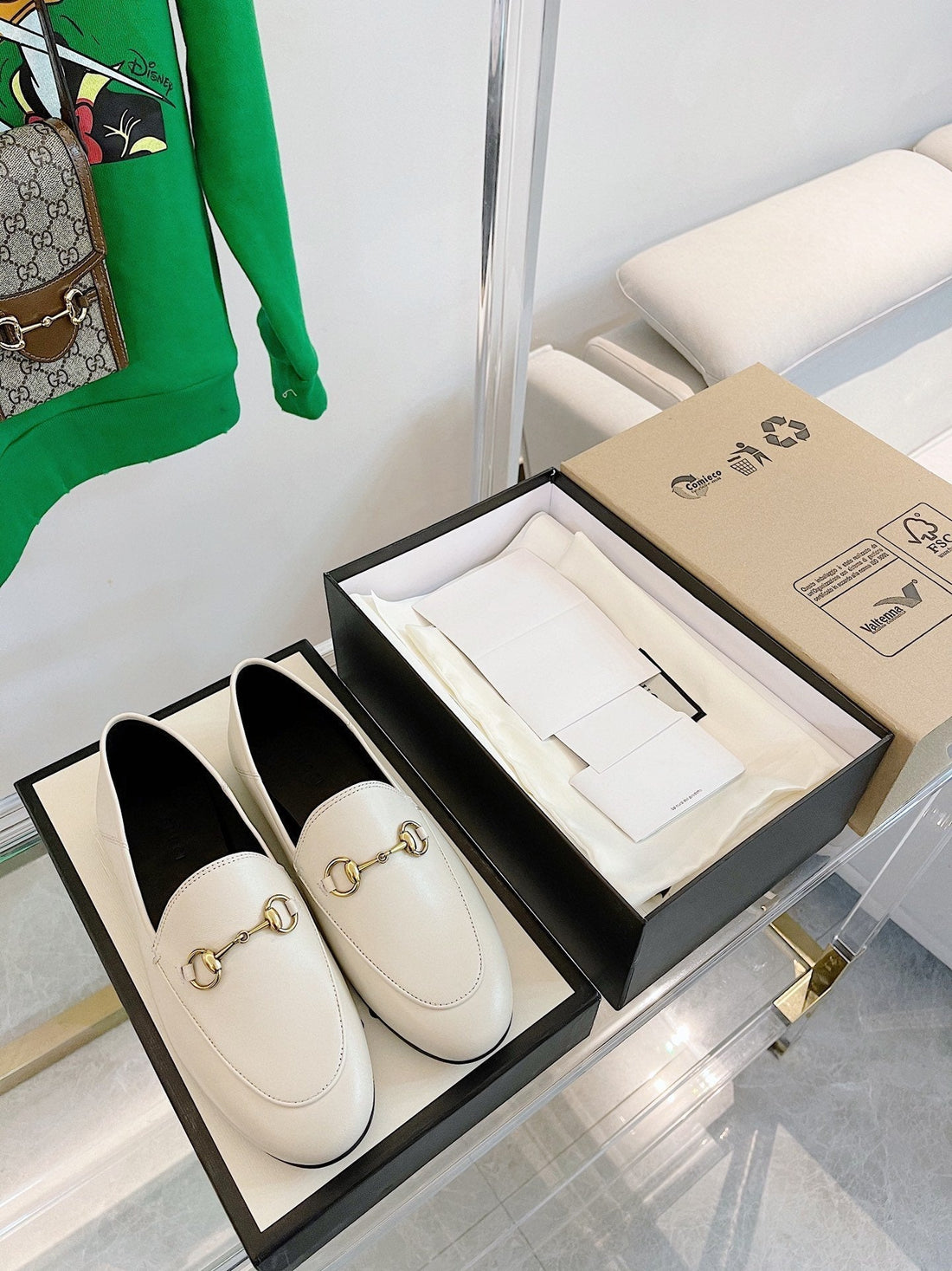 GG Loafers Mules White